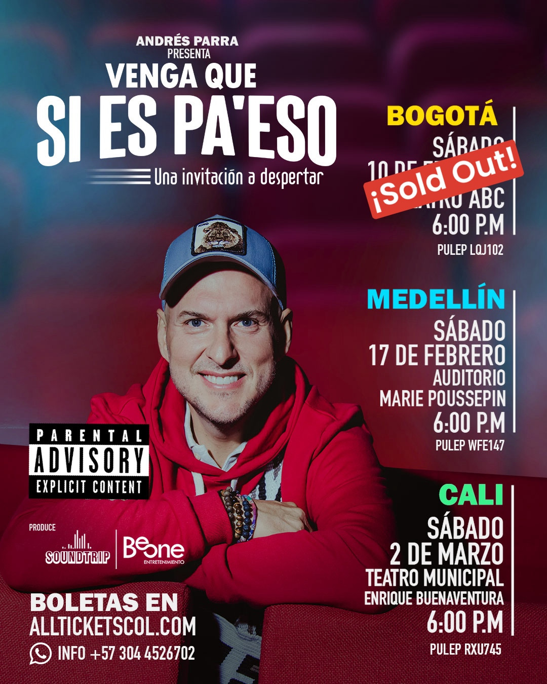 Afiche de gira producida por Be One